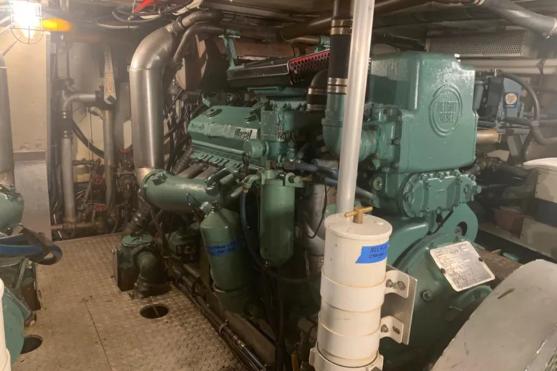 Slide: The Image of Engine room of a 1968 Burger Motor Yacht with Detroit Diesel engine. - 27