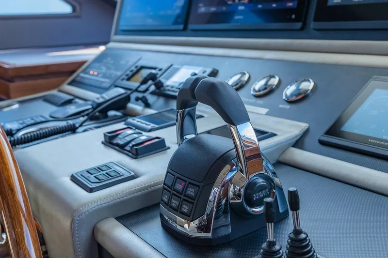 Slide: The Image of Control panel of 2019 Regency P65 yacht with advanced navigation equipment. - 39