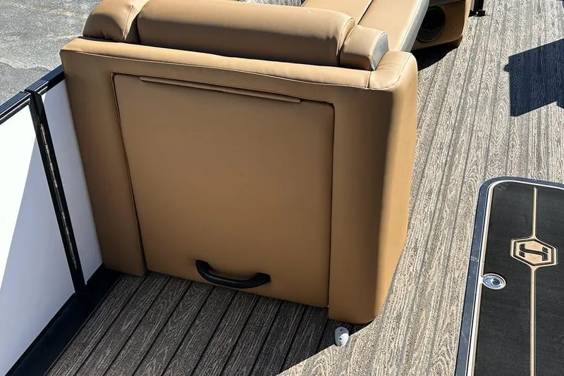 Slide: The Image of Luxurious seating on 2026 Harris Cruiser 250 LUX boat with stylish flooring. - 8