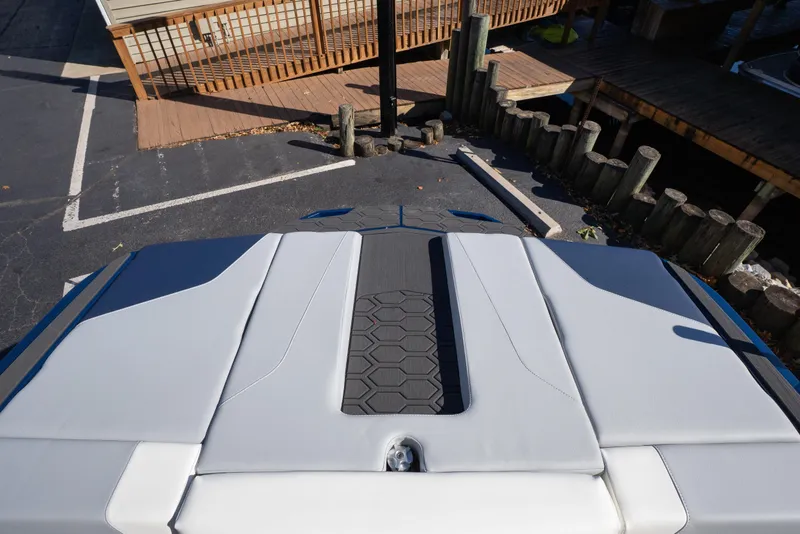 Slide: The Image of 2026 MasterCraft NXT23 boat deck with sleek design and textured surface. - 7