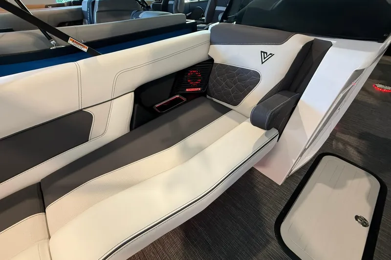 Slide: The Image of Luxurious interior seating of 2026 Viaggio Diamante Q boat, featuring modern design and premium materials. - 6