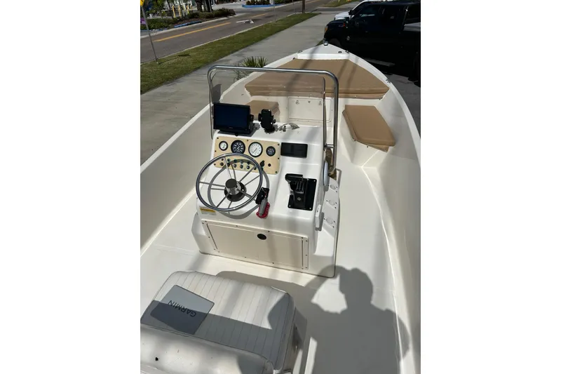Slide: The Image of 1997 Sea Pro SV2100CC Bay Boat with steering console and navigation equipment. - 7
