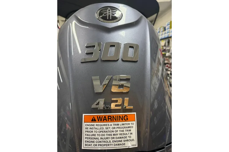 Slide: The Image of Silver engine cover with "300 V6 4.2L" and warning label, Sylvan L-3 CLZ DH 2026. - 28