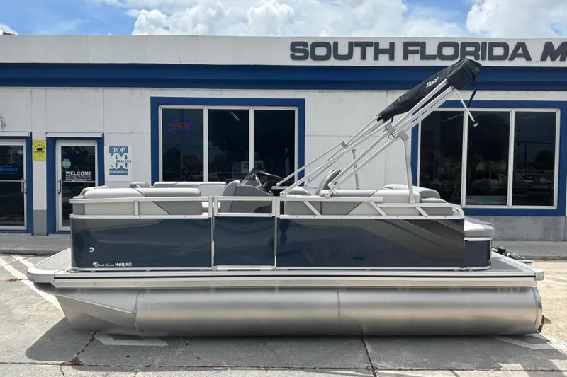 The Image of 2026 Tahoe Pontoon 1780 boat parked at South Florida Marine dealership. - 1