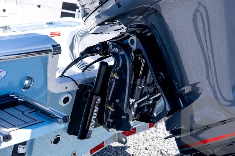 Slide: The Image of 2026 Tidewater 2110 Bay Max boat engine and hydraulic system close-up. - 21