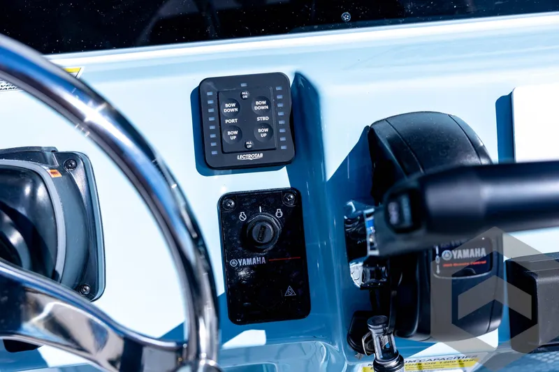 Slide: The Image of Control panel of 2026 Tidewater 2110 Bay Max boat with Yamaha components. - 56