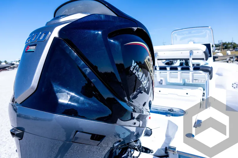 Slide: The Image of 2026 Tidewater 2110 Bay Max boat with Yamaha 200 engine, outdoor display. - 75