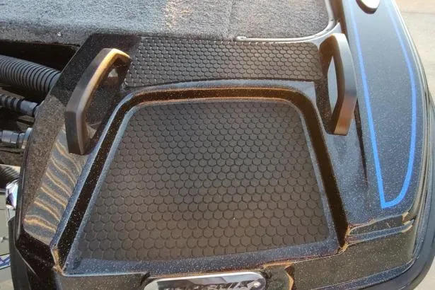 Slide: The Image of Phoenix 920 Elite X 2026 boat deck with textured grip and handles. - 15