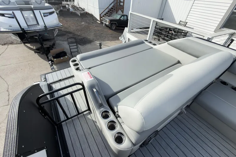 Slide: The Image of 2026 Montara Surf Boss 2.0 SL 23" boat interior with luxurious seating and modern design. - 20