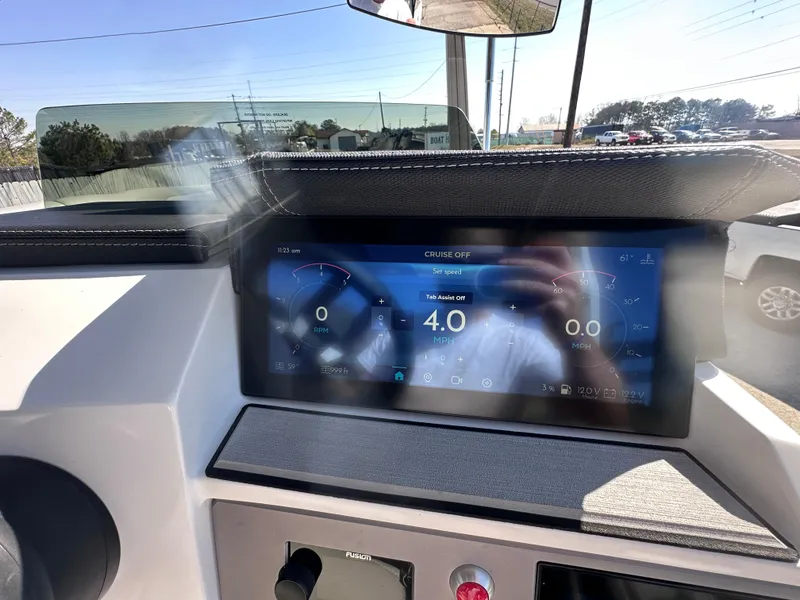 Slide: The Image of Luxurious seating on 2026 Montara Surf Boss 2.0 SL 23" boat, featuring sleek design and comfort. - 9