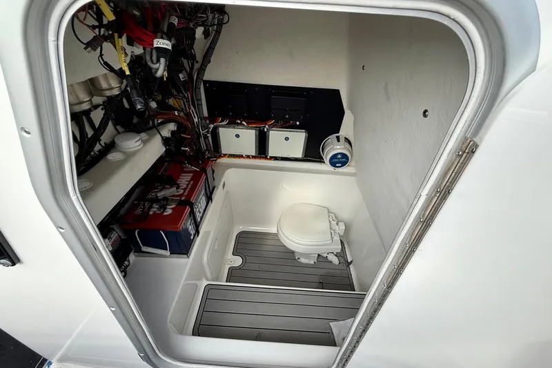 Slide: The Image of 2022 Cape Horn 31 T boat dashboard with steering wheel and electronic displays. - 15