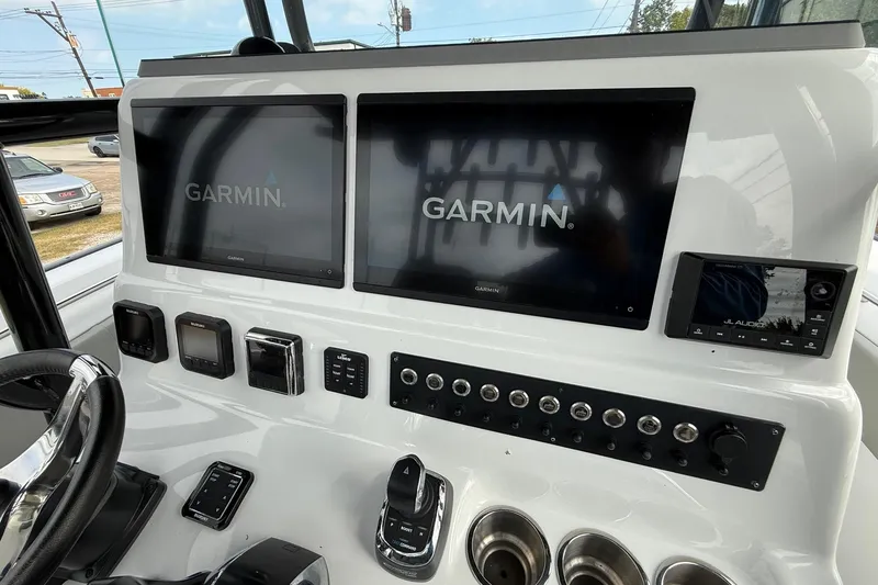 Slide: The Image of 2022 Cape Horn 31 T boat interior with sleek design and modern features. - 17