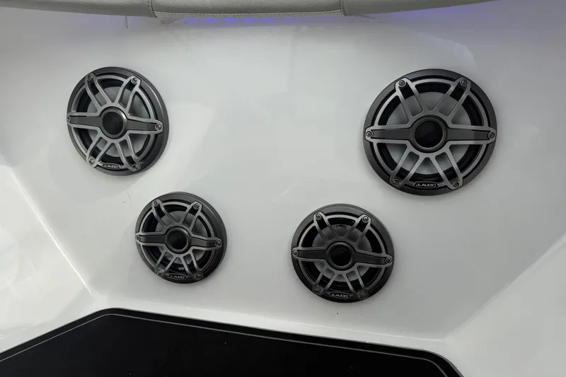 Slide: The Image of Four JL Audio speakers on a 2022 Cape Horn 31 T boat. - 22