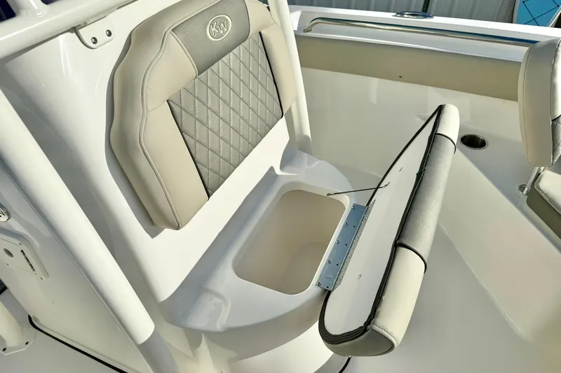 Slide: The Image of 2026 Key West 203 FS boat seat with storage compartment, featuring elegant design and functionality. - 21