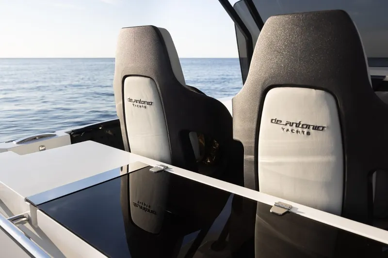 Slide: The Image of Modern interior of 2026 De Antonio Yachts D36 with sleek cabinetry and wood flooring. - 13