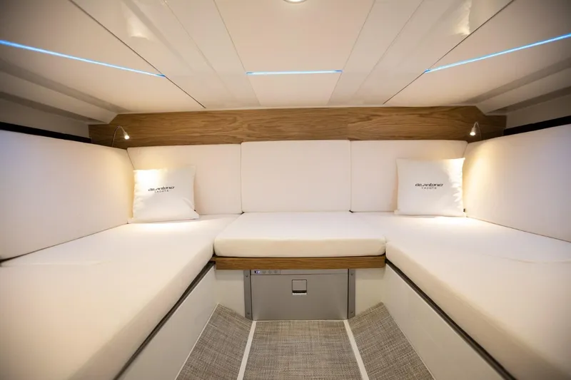 Slide: The Image of 2026 De Antonio Yachts D36 helm with modern controls and navigation displays. - 17