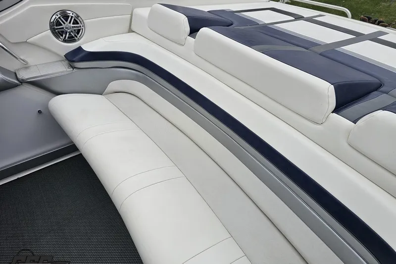 Slide: The Image of 2019 Formula 292 FASTech boat, aerial view, sleek design, white and blue interior. - 34
