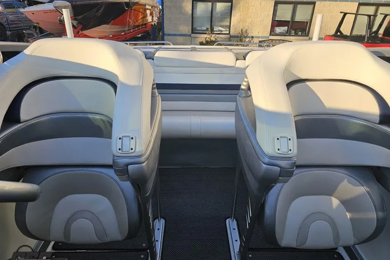 Slide: The Image of 2019 Formula 292 FASTech boat interior with sleek, modern seating design. - 79