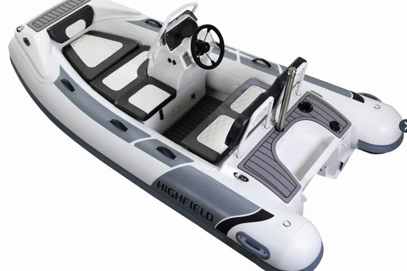 Slide: The Image of 2023 Highfield Sport 360 inflatable boat with sleek design and modern features. - 5