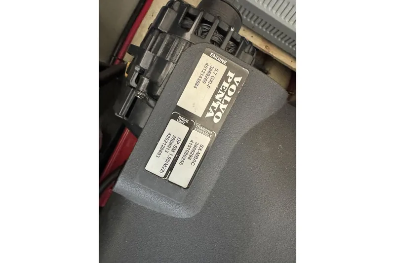 Slide: The Image of Volvo Penta engine label on 2005 Regal 3360 Window Express boat. - 44
