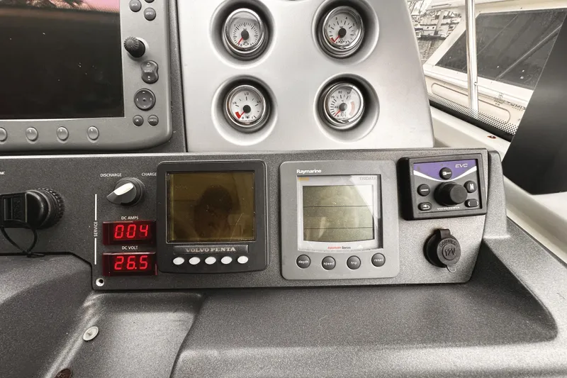 Slide: The Image of Control panel of a 2007 Azimut 43S yacht with navigation and monitoring instruments. - 20