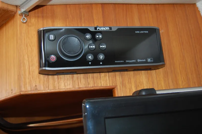 Slide: The Image of Fusion MS-UD755 audio system in 2018 Ranger Tugs R29 boat interior. - 37