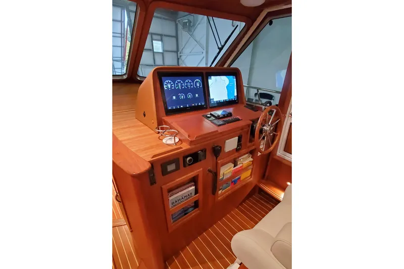 Slide: The Image of Luxurious interior seating of 2021 Sabre 45 Salon Express yacht. - 7