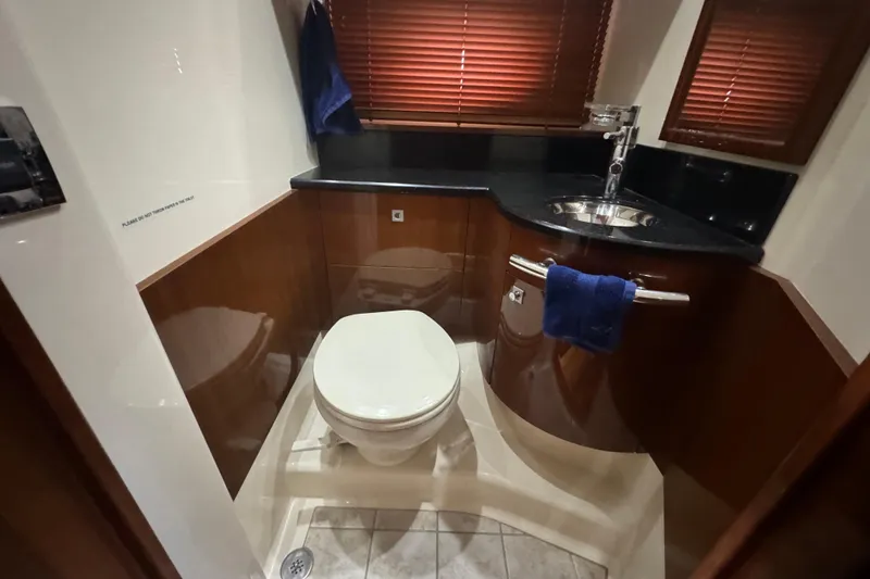 Slide: The Image of Luxurious bathroom in 2011 Sea Ray 470 Sundancer yacht with modern fixtures. - 24