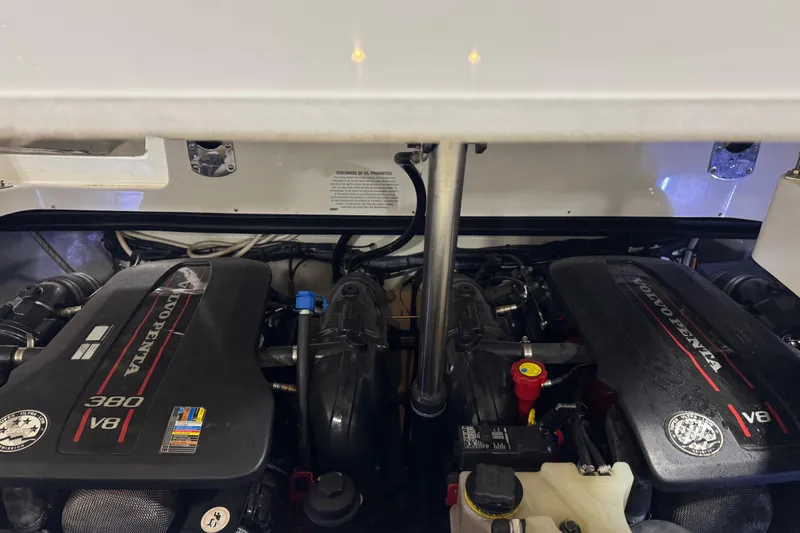 Slide: The Image of Engine compartment of a 2016 Cobalt 336 with Volvo Penta V8 engines. - 17