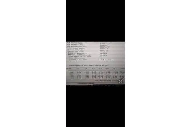 Slide: The Image of Text on a computer screen displaying data and calculations, Cobalt 336, 2016 model. - 48