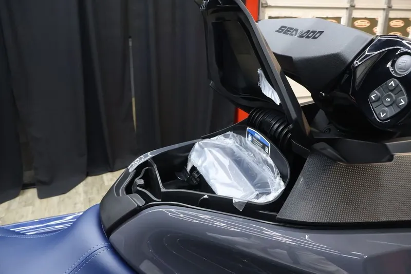 Slide: The Image of 2026 Sea-Doo GTX 230 with open storage compartment. - 12