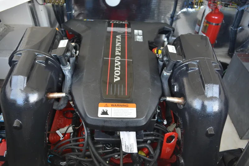 Slide: The Image of Volvo Penta engine in 2016 Regal 28 Express boat, detailed view. - 32