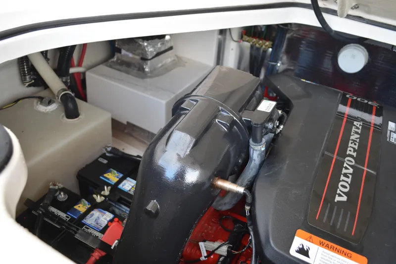 Slide: The Image of Engine compartment of 2016 Regal 28 Express with Volvo Penta engine. - 33