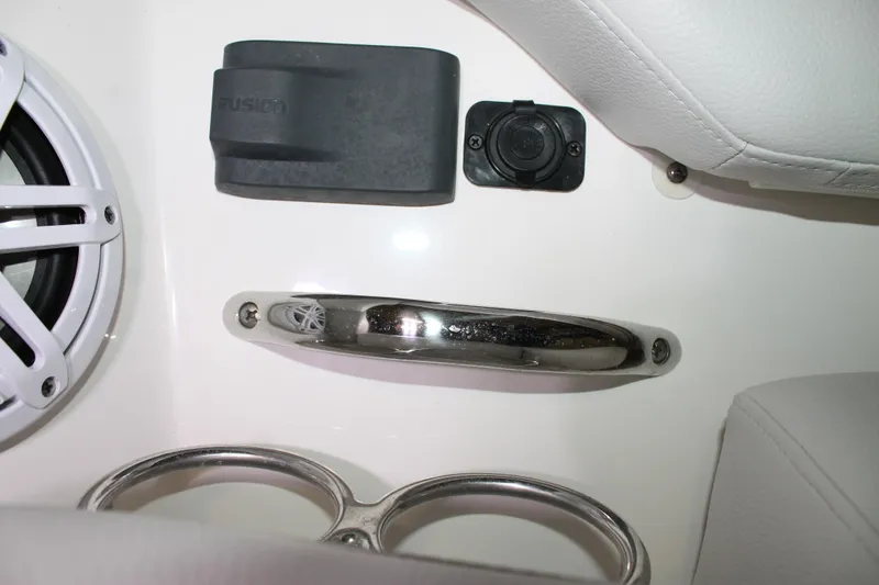 Slide: The Image of Interior details of 2022 Tiara Yachts 43 LS, featuring speaker and control panel. - 26