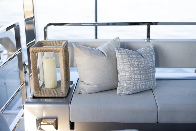 Slide: The Image of Luxury Riva 130' Bellissima yacht cruising on a sunny day, 2025 model. - 25