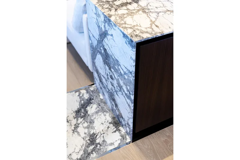 Slide: The Image of Luxurious deck of 2025 Riva 130' Bellissima yacht with elegant seating and ocean view. - 33