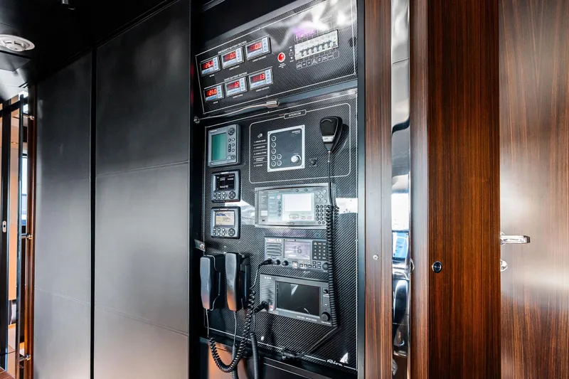 Slide: The Image of Control panel on 2025 Riva 130' Bellissima yacht, featuring advanced navigation and communication systems. - 50