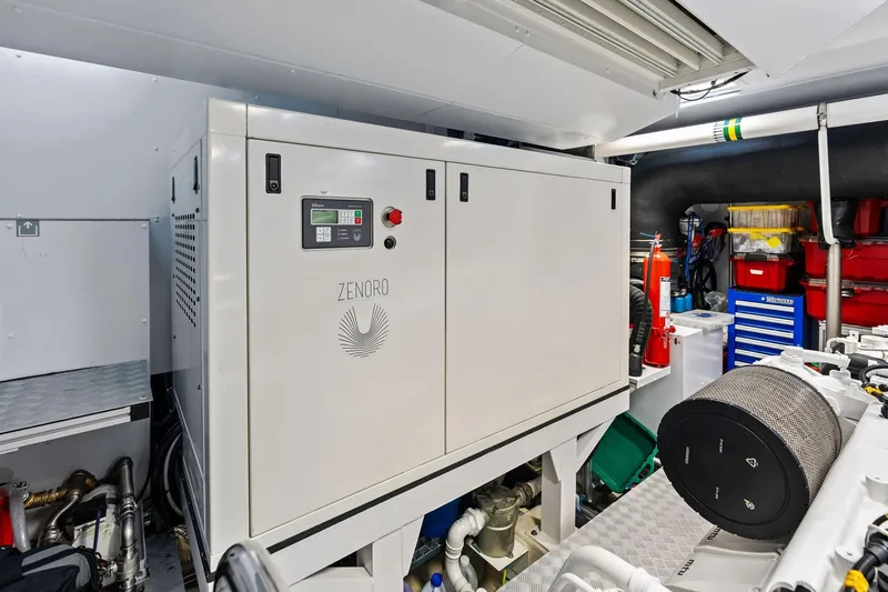 Slide: The Image of Engine room of 2025 Riva 130' Bellissima yacht featuring Zenoro generator. - 95