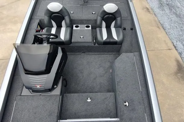 Slide: The Image of 2026 Vexus 189D boat interior with dual seats and steering console. - 5