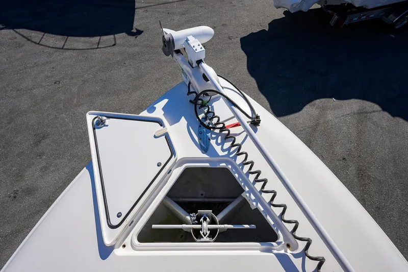 Slide: The Image of 2021 Contender 35 ST boat bow with anchor storage and trolling motor. - 16