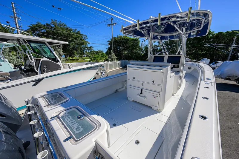 Slide: The Image of 2021 Contender 35 ST boat with spacious deck and modern console. - 28
