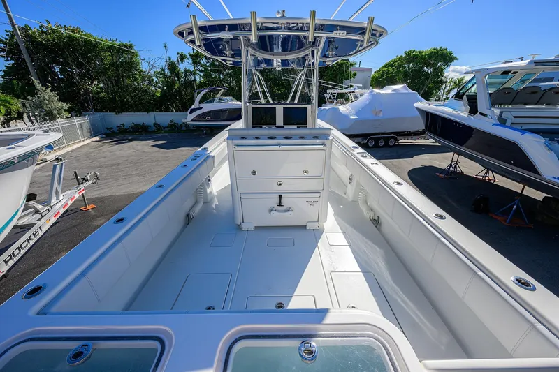 Slide: The Image of 2021 Contender 35 ST boat interior with spacious deck and modern console. - 29
