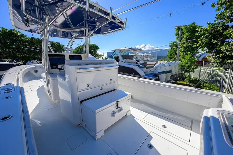 Slide: The Image of 2021 Contender 35 ST boat interior with sleek design and modern amenities. - 31