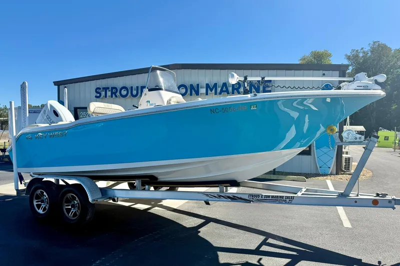 Slide: The Image of 2025 Key West 203 FS boat on trailer at Stroud & Son Marine. - 4