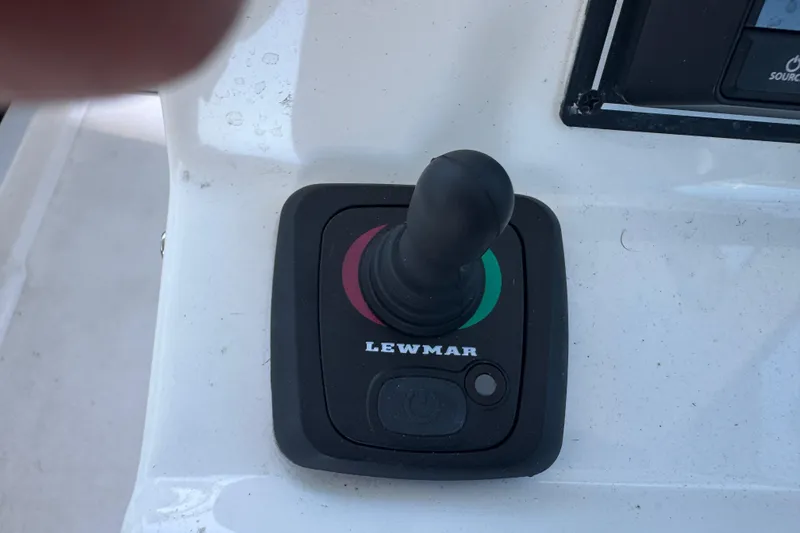 Slide: The Image of Lewmar joystick control on 2019 Pursuit DC 325 Dual Console boat. - 34