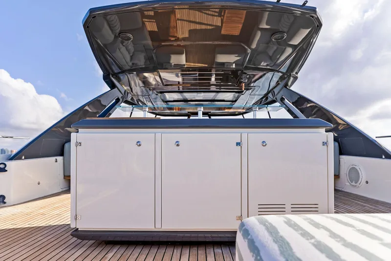 Slide: The Image of Luxury deck of 2020 Ferretti Yachts 920 with sleek design and modern amenities. - 15