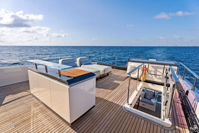 Slide: The Image of Luxurious deck of 2020 Ferretti Yachts 920 with ocean view and modern amenities. - 13