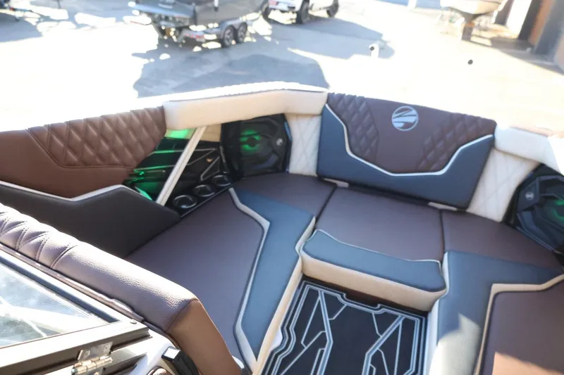 Slide: The Image of Luxurious interior of 2026 Tigé 24RZX boat with stylish seating and modern design. - 15