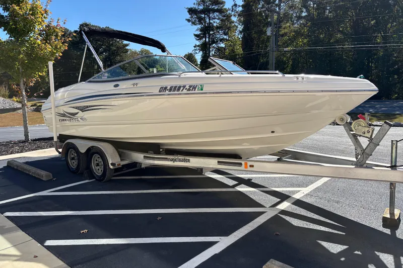 Slide: The Image of 2007 Chaparral 210 SSi boat on trailer in parking lot, sunny day. - 4