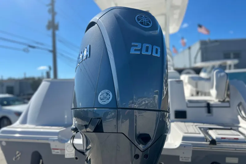 Slide: The Image of Yamaha 200 outboard motor on 2026 Sea Fox 228 Commander boat, sunny day. - 31